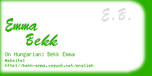 emma bekk business card